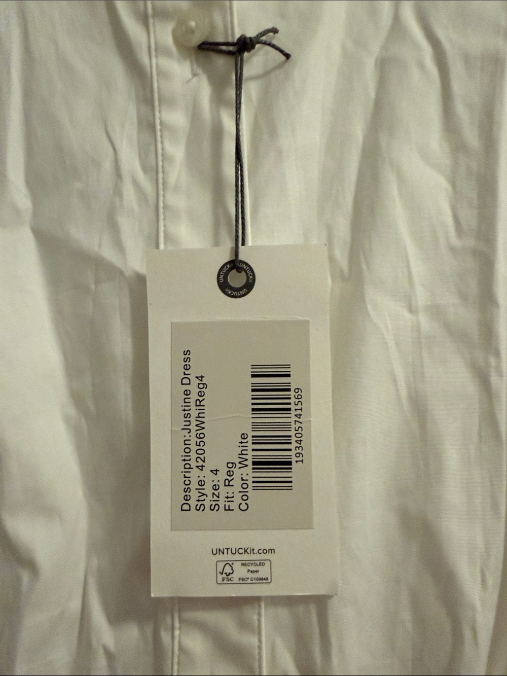 UNTUCKit White Button-Front Dress with Multicolor Ric Rac - Picture 2 of 7